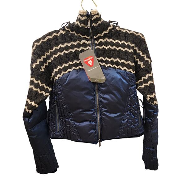 Free People Just Lodgin blue Sweater puffer size XS - Picture 2 of 7